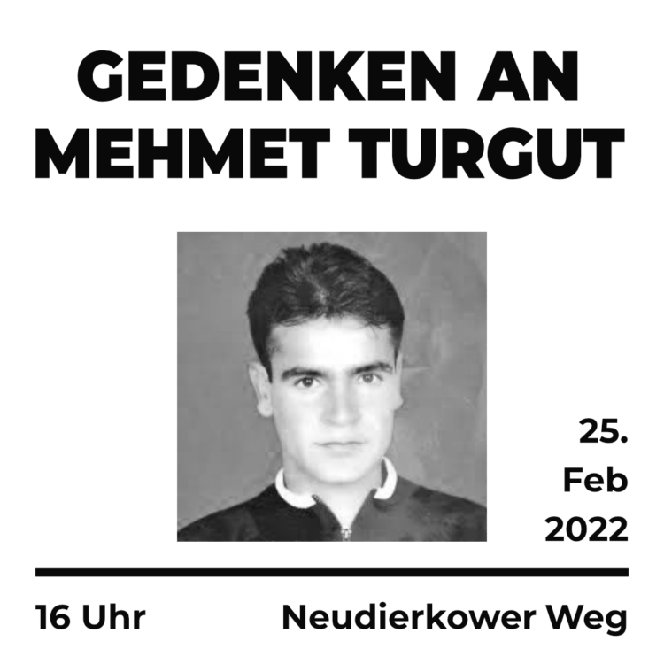 Gedenken an Mehment Turgut 25. Feb. 2022